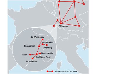 The Alsace Shuttle connects chemical and steel sites in eastern France with DB Cargo's single-wagon network.