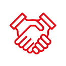 Icon showing two people shaking hands
