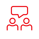 Icon showing two people talking