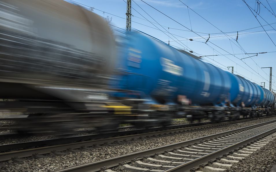 Fast train with tank wagons